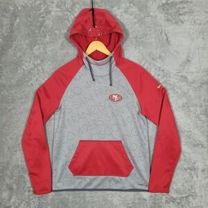 Nike NFL San Francisco 49ers Therma Fit Hoodie Men's Small Red Gray